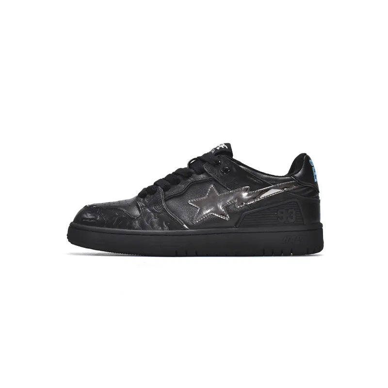 LJR A Bathing Ape Bape Sk8 Sta Low Black Silver,1G70-109-0018