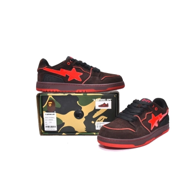 LJR A Bathing Ape Bape Sk8 Sta Low Brown Red,1G70-109-0014 02