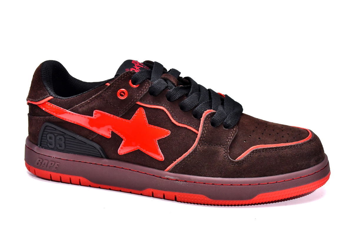 LJR A Bathing Ape Bape Sk8 Sta Low Brown Red,1G70-109-0014