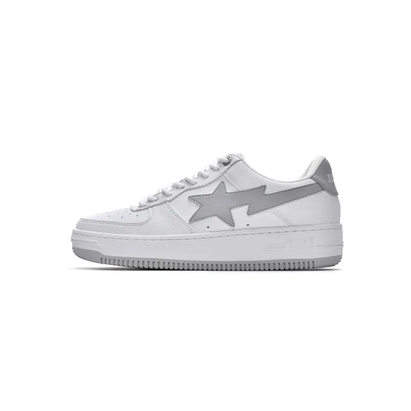 LJR A Bathing Ape Bape Sk8 Sta Low White Grey,1G70-109-0002
