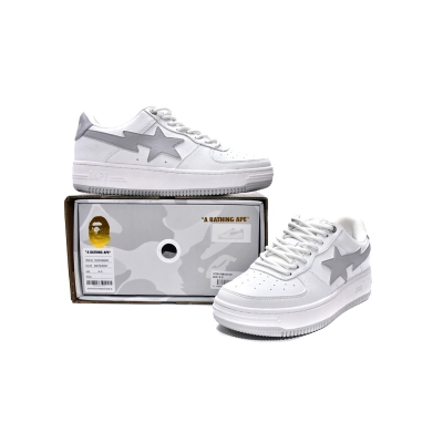 LJR A Bathing Ape Bape Sk8 Sta Low White Grey,1G70-109-0002 02