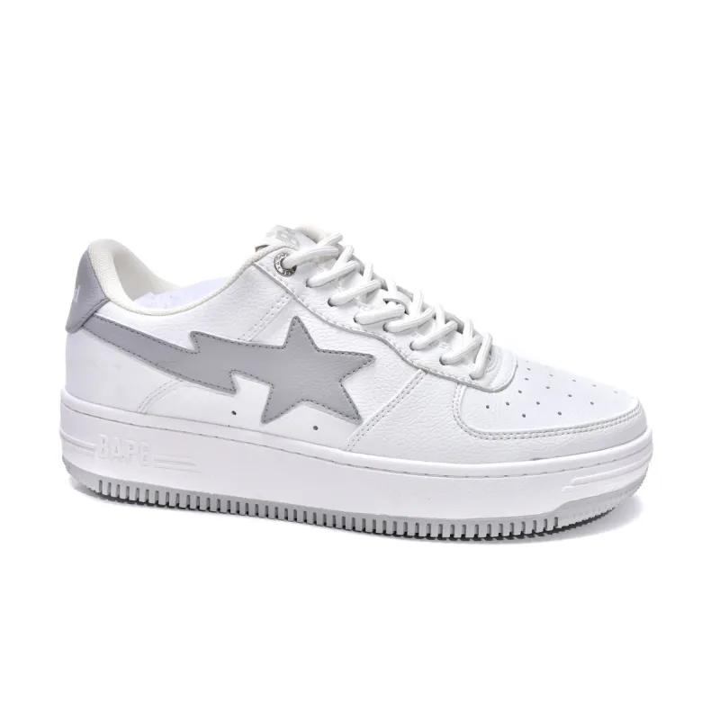 LJR A Bathing Ape Bape Sk8 Sta Low White Grey,1G70-109-0002