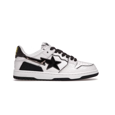 LJR A Bathing Ape Bape SK8 Sta White Silver,1H80-191-020 02