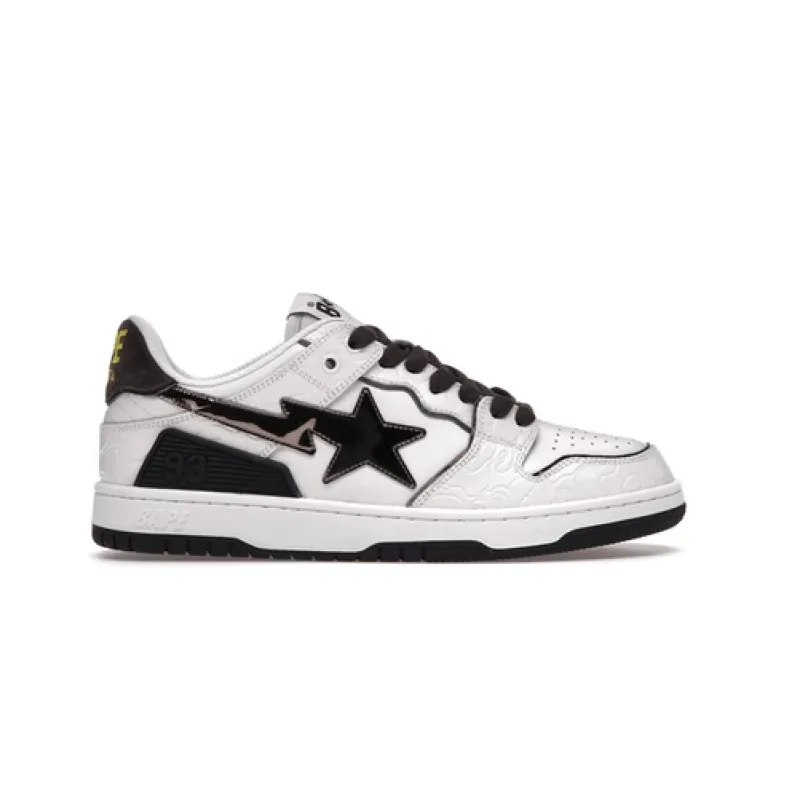 LJR A Bathing Ape Bape SK8 Sta White Silver,1H80-191-020