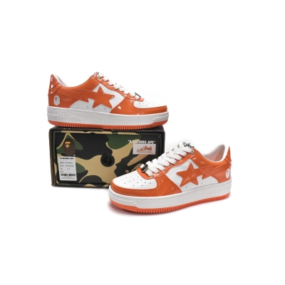LJR A Bathing Ape Bape Sta Low White Orange,1G70-109-0017 02