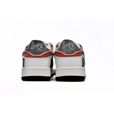 LJR A Bathing Ape Bape Sta Low white red 1G70-109-0020 02