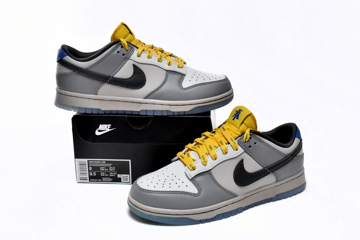 LJR Dunk Low Gray Black and Yellow,DR6187-001