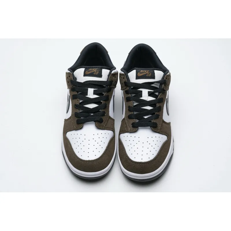 LJR Dunk Low White Black Trail End Brown，304292-102 