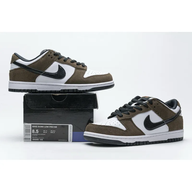 LJR Dunk Low White Black Trail End Brown，304292-102 