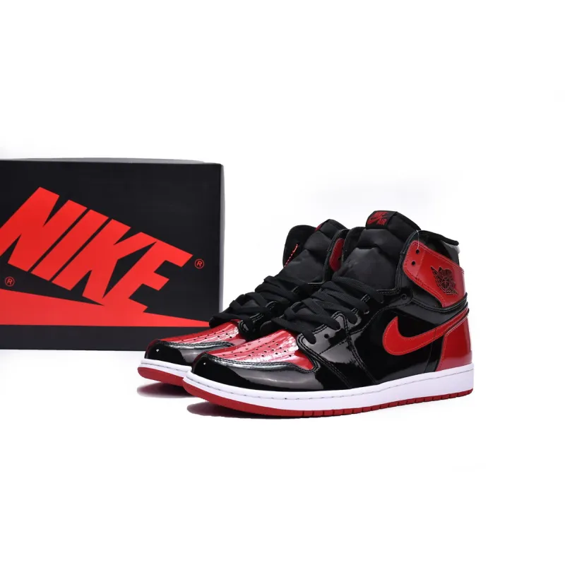 LJR Jordan 1 High OG Bred Patent , 555088-063