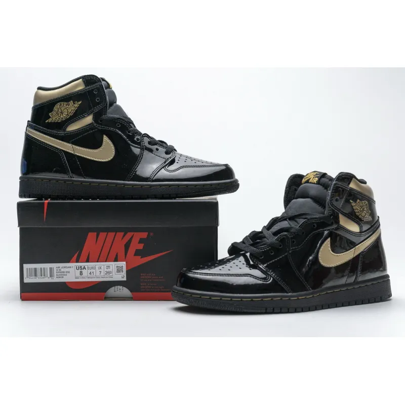 LJR Jordan 1 Retro High Black Metallic Gold (2020)，555088-032  