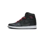 LJR Jordan 1 Retro High Black Satin Gym Red，555088-060 