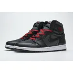 LJR Jordan 1 Retro High Black Satin Gym Red，555088-060 