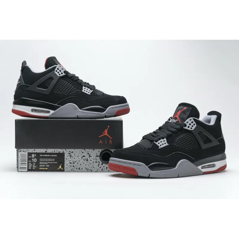 LJR Jordan 4 Retro Bred (2019)，308497-060 