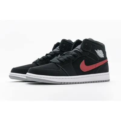 OG Jordan 1 Mid Multi-Color Swoosh Black (GS), 554725-065 02