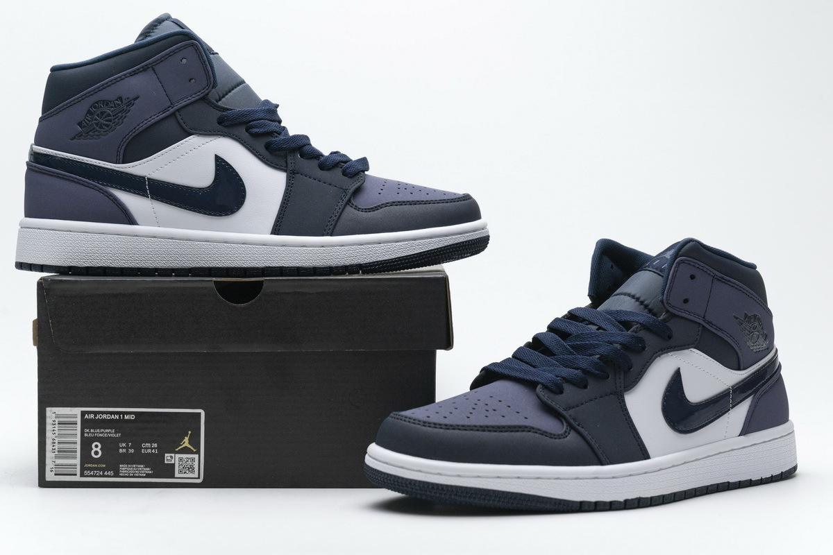 OG Jordan 1 Mid Obsidian Sanded Purple, 554724-445