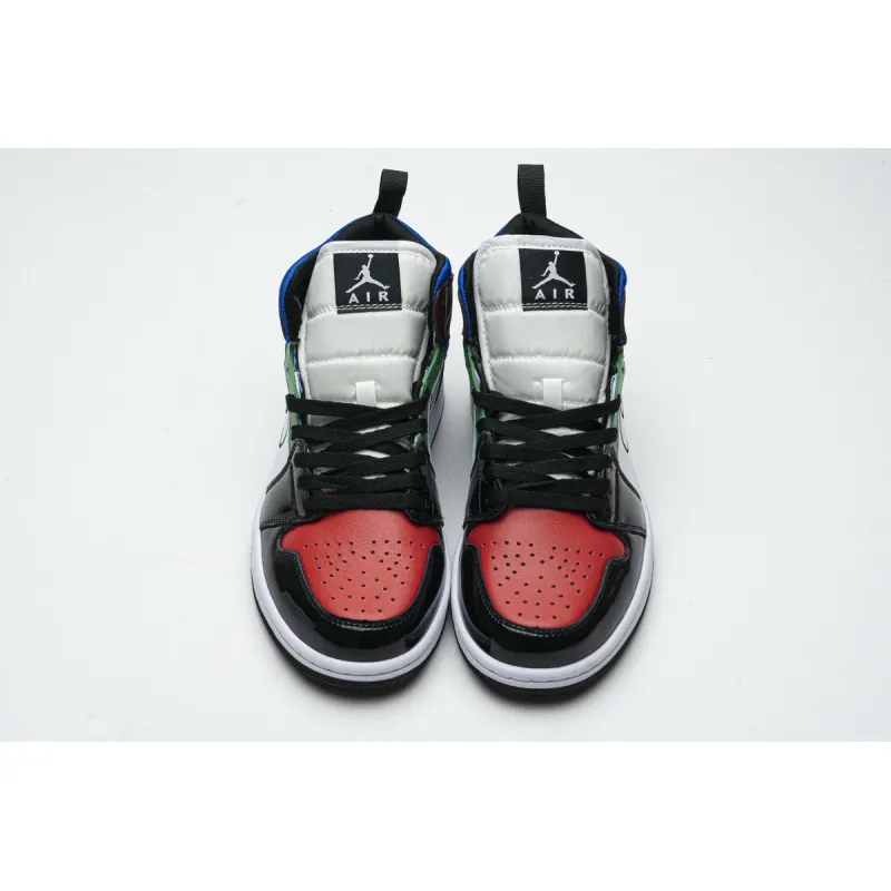 OG Jordan 1 Mid SE Black White Multi-Color (W), DB5454-001
