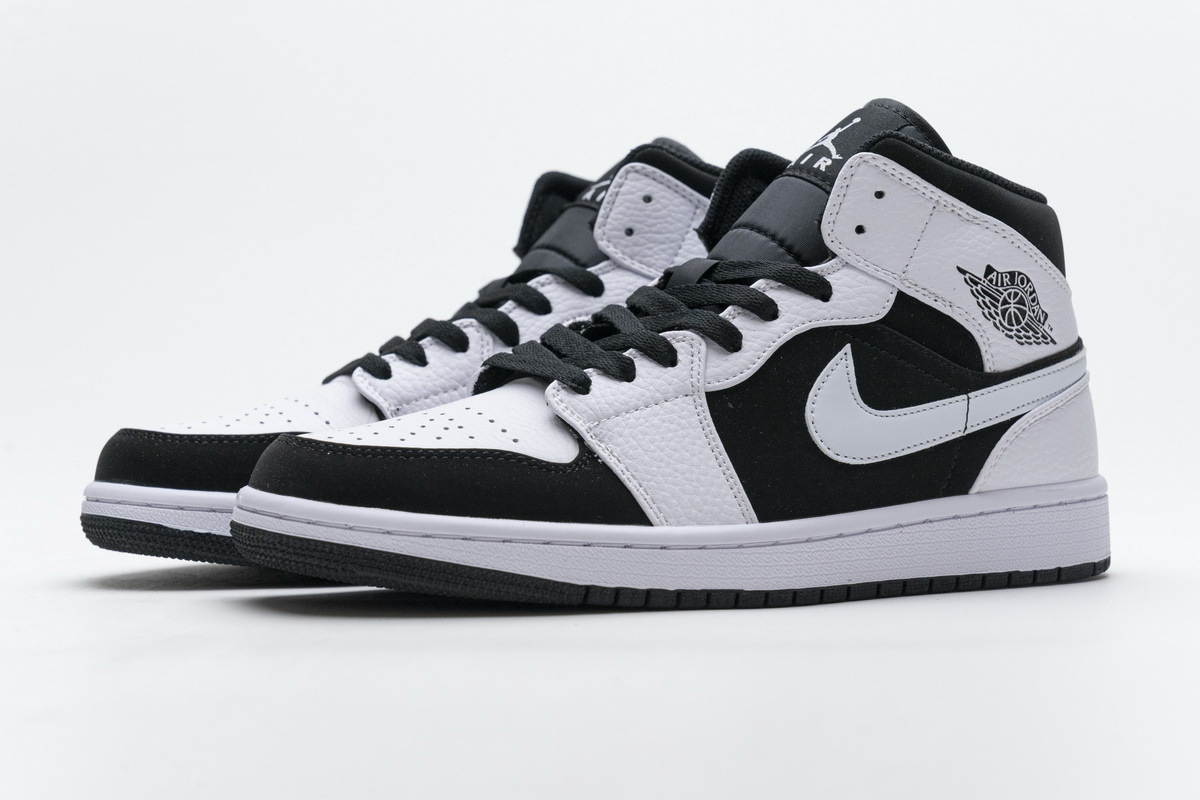 OG Jordan 1 Mid White Black, 554724-113