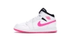 OG Jordan 1 Mid White Black Hyper Pink (GS), 555112-106