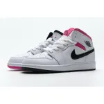 OG Jordan 1 Mid White Black Hyper Pink (GS), 555112-106