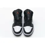 OG Jordan 1 Mid White Metallic Gold Obsidian, 554724-174