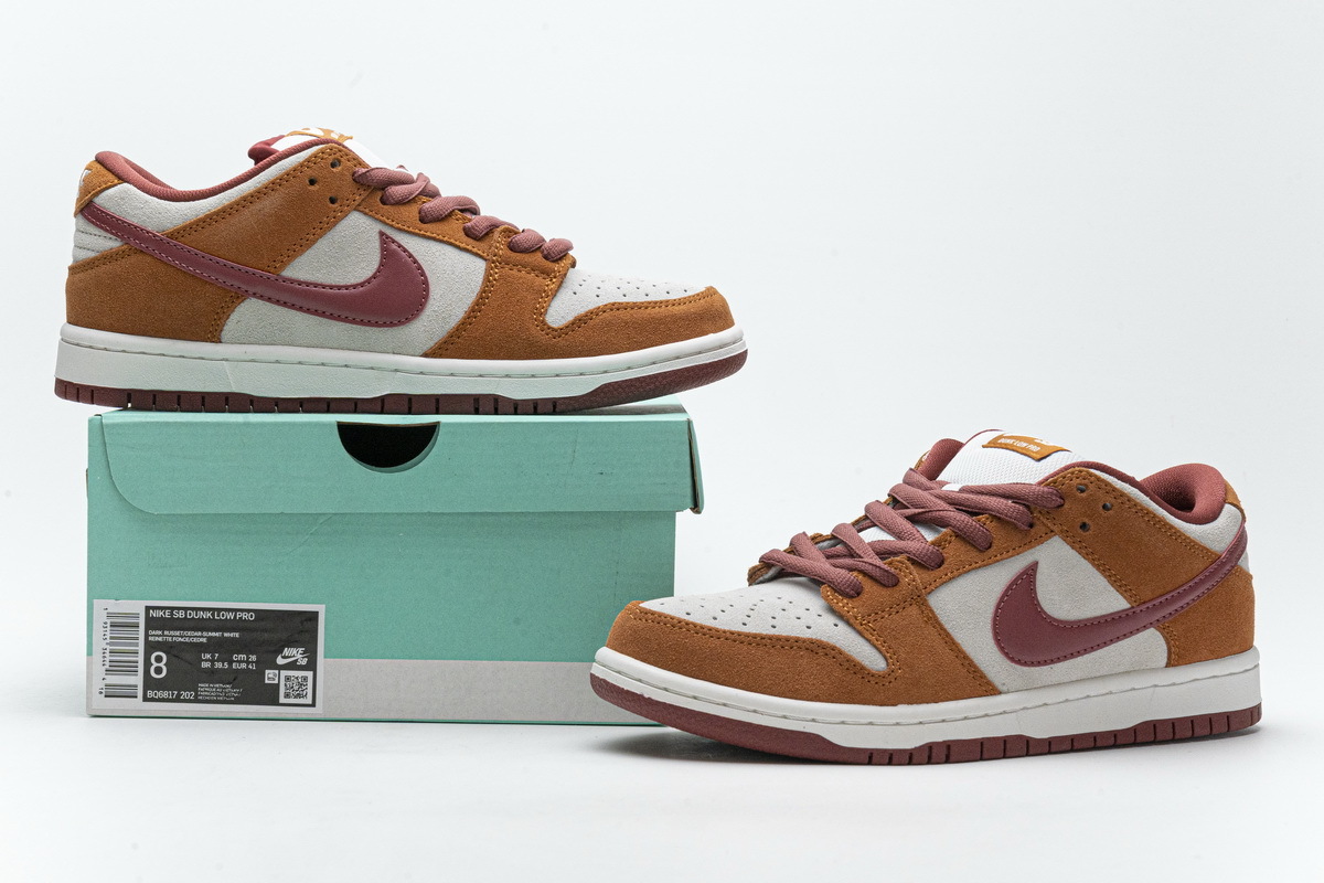 OG Dunk SB Low Pro Dark Russet Cedar  ， BQ6817-202