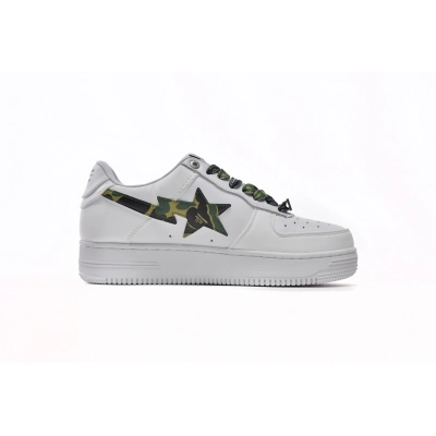 LJR A Bathing Ape Bape Sta Low White Green Camouflage 1H20-191-045 02
