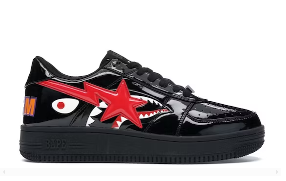 LJR A Bathing Ape Bape Sta Low Shark Black,1H30-191-012-BLK