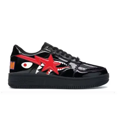 LJR A Bathing Ape Bape Sta Low Shark Black,1H30-191-012-BLK 01
