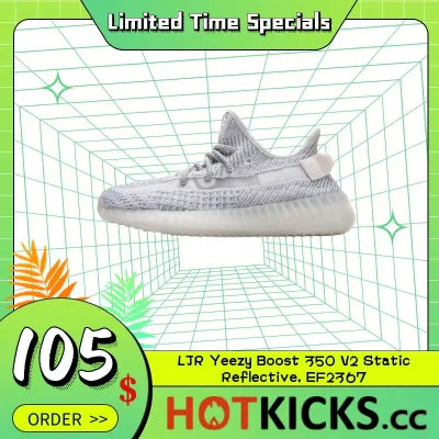 ⏳Limited⏳ LJR Yeezy Boost 350 V2 Static Reflective, EF2367 01