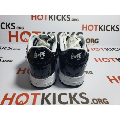 LJR A Bathing Ape Bape Sk8 Sta Low White Black，1G70-109-0001 02