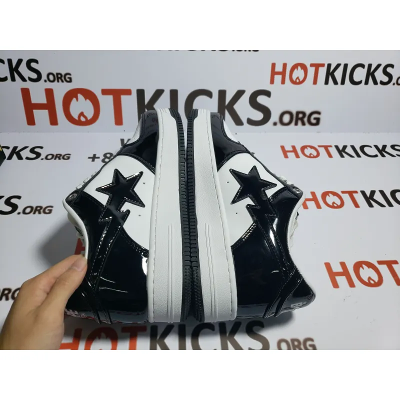 LJR A Bathing Ape Bape Sk8 Sta Low White Black，1G70-109-0001