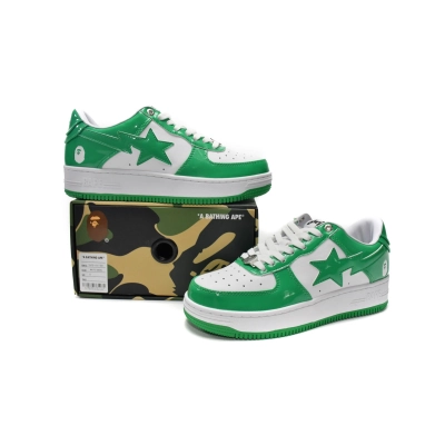 BMLin A Bathing Ape Bape Sta Low White Green,1H70-191-001 02