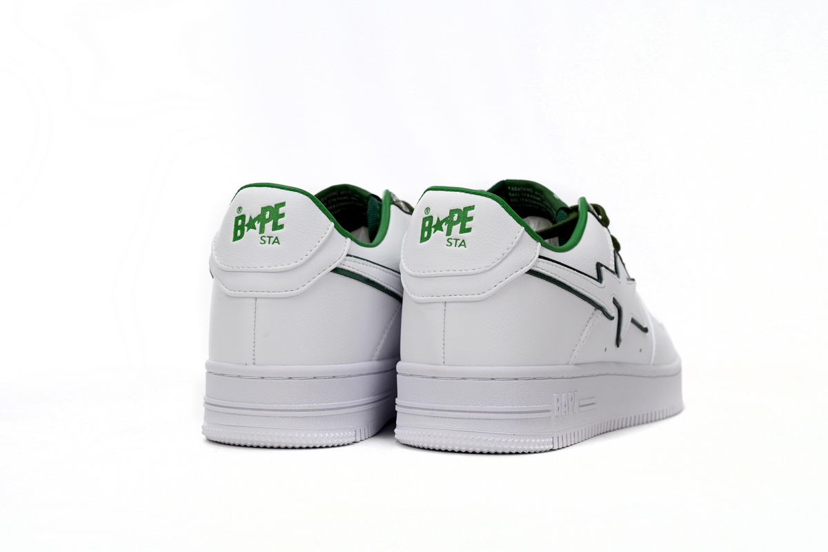 BMLin A Bathing Ape Bape Sta Low White Green edge,1J30-191-017