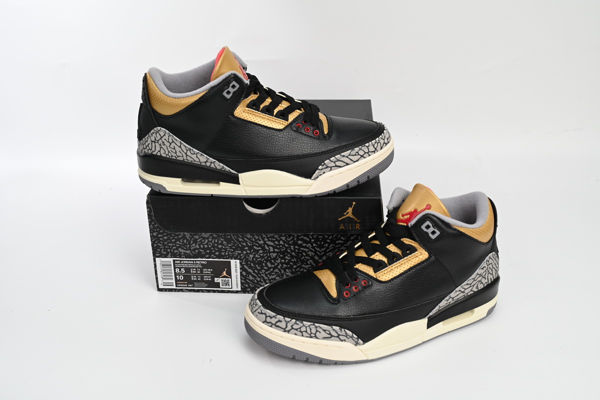 OG Jordan 3 Retro Black Cement Gold (Women's),CK9246-067