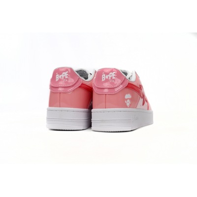 BMLin A Bathing Ape Bape Sta Low Pink Paint Leather,1H2-019-1046 02