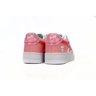 BMLin A Bathing Ape Bape Sta Low Pink Paint Leather,1H2-019-1046 02