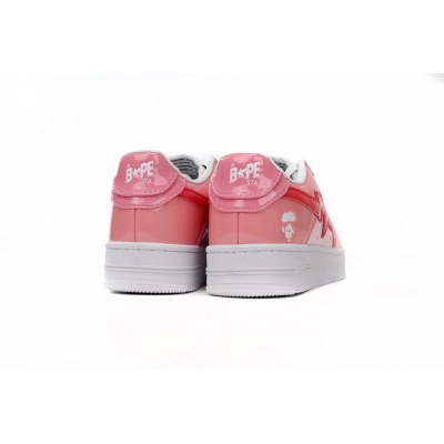 BMLin A Bathing Ape Bape Sta Low Pink Paint Leather,1H2-019-1046 02
