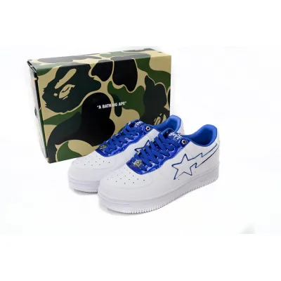 BMLIN A Bathing Ape Bape Sta Low White and Blue Border,1J30-191-017 02