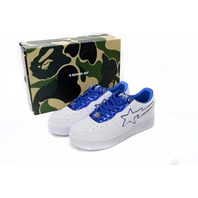 BMLIN A Bathing Ape Bape Sta Low White and Blue Border,1J30-191-017 02