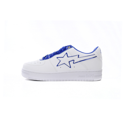 BMLIN A Bathing Ape Bape Sta Low White and Blue Border,1J30-191-017 01