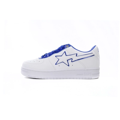 BMLIN A Bathing Ape Bape Sta Low White and Blue Border,1J30-191-017 01