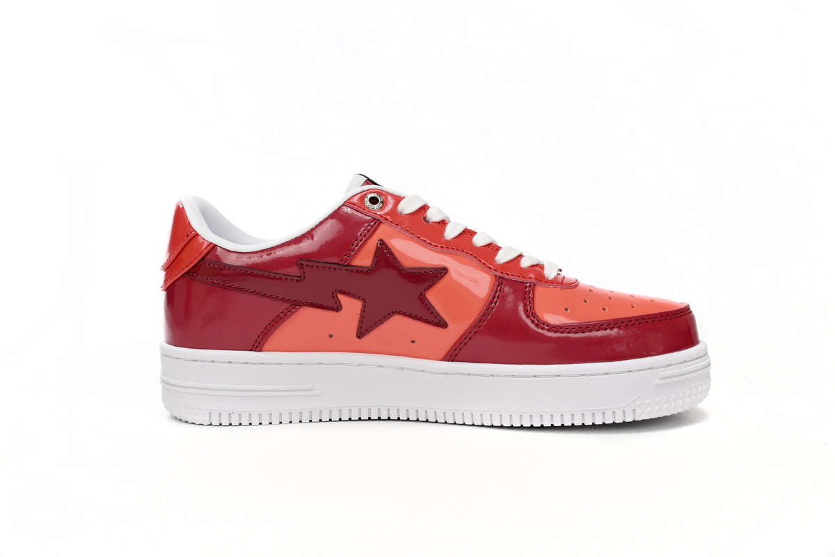 BMLIN A Bathing Ape Bape Sta Low White Dark Red Mirror Surface,1H20 191 046