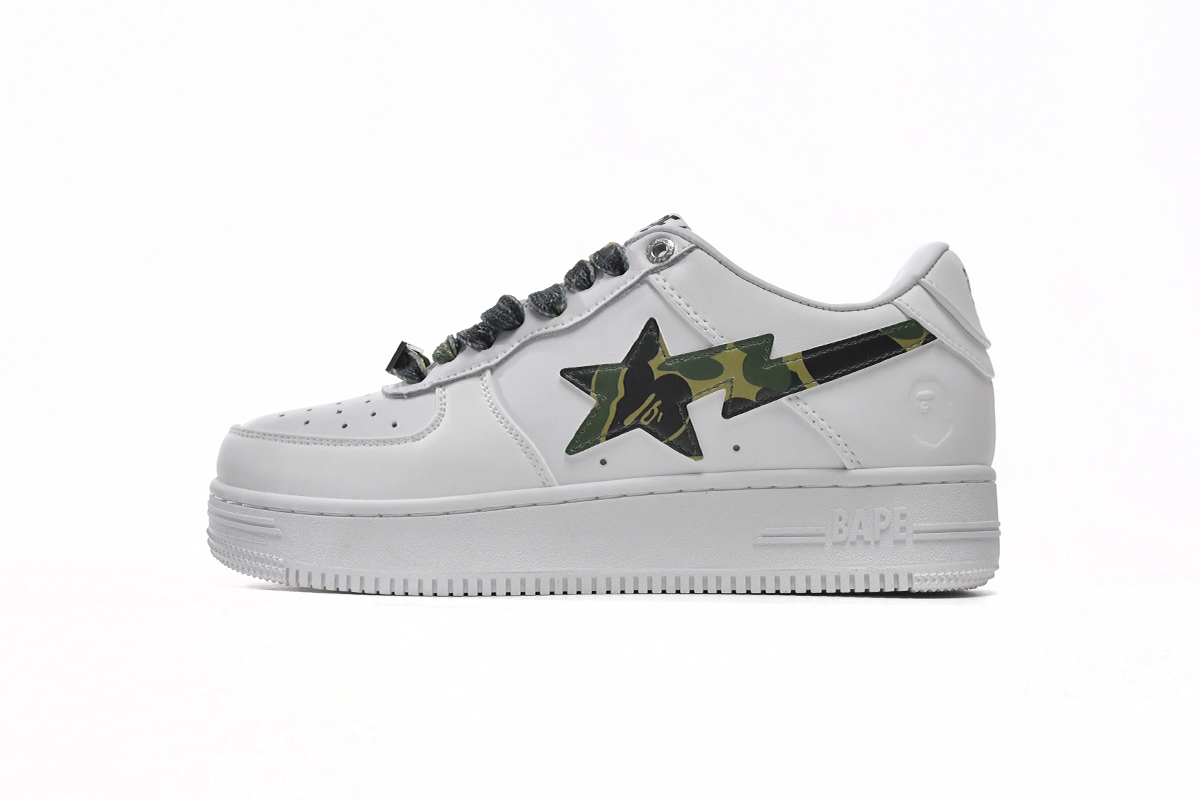 BMLin A Bathing Ape Bape Sta Low White Green Camouflage 1H20-191-045