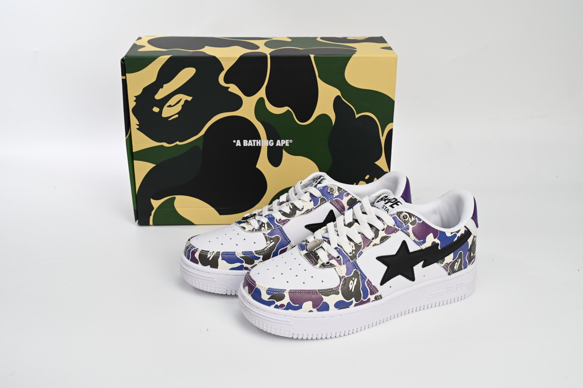 BMLIN A Bathing Ape Bape Sta Low White Purple Color Spray,1J22 291 004