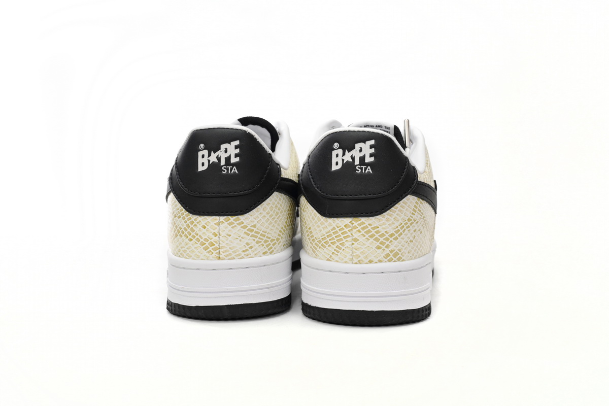 BMLin A Bathing Ape Bape Sta Low White Snake Skin Pattern,1I80 191 009