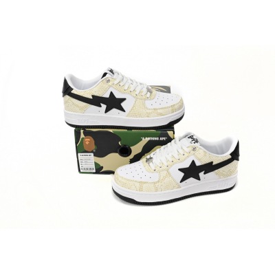 BMLin A Bathing Ape Bape Sta Low White Snake Skin Pattern,1I80 191 009 02