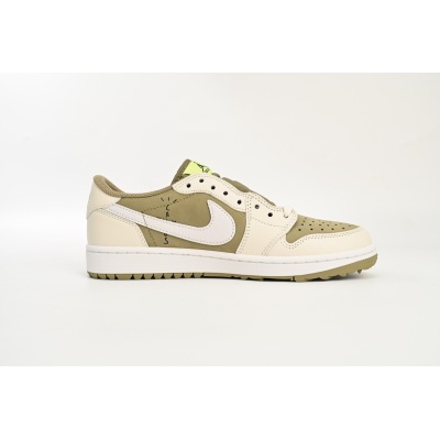 LJR Jordan 1 Retro Low Golf Travis Scott Neutral Olive, FZ3124-200