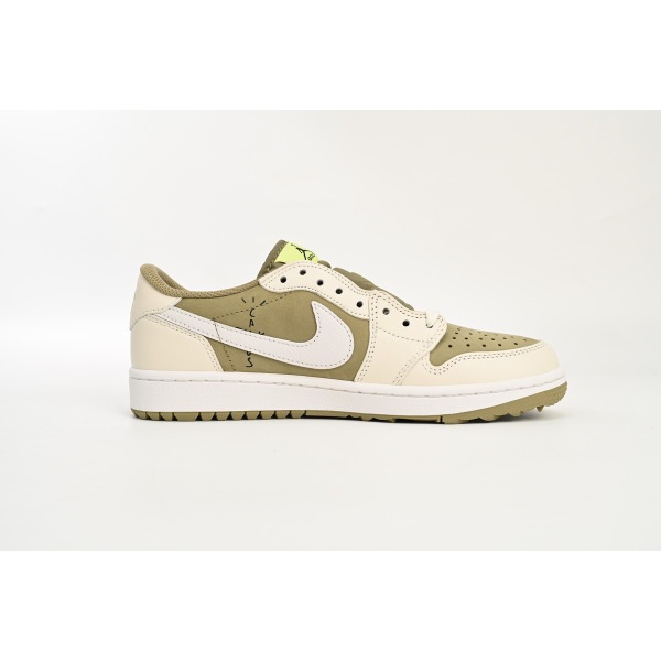 LJR Jordan 1 Retro Low Golf Travis Scott Neutral Olive, FZ3124-200