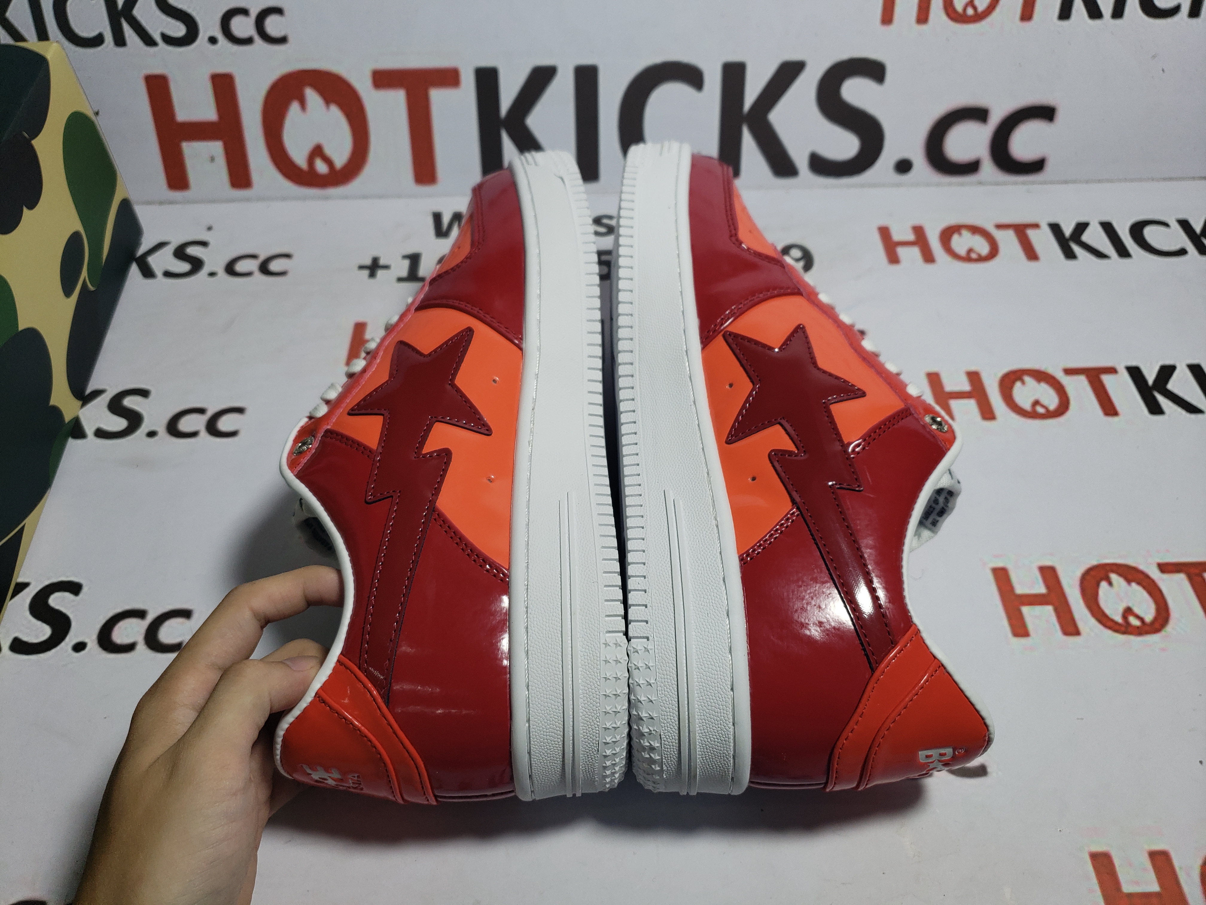 BMLIN A Bathing Ape Bape Sta Low White Dark Red Mirror Surface,1H20 191 046